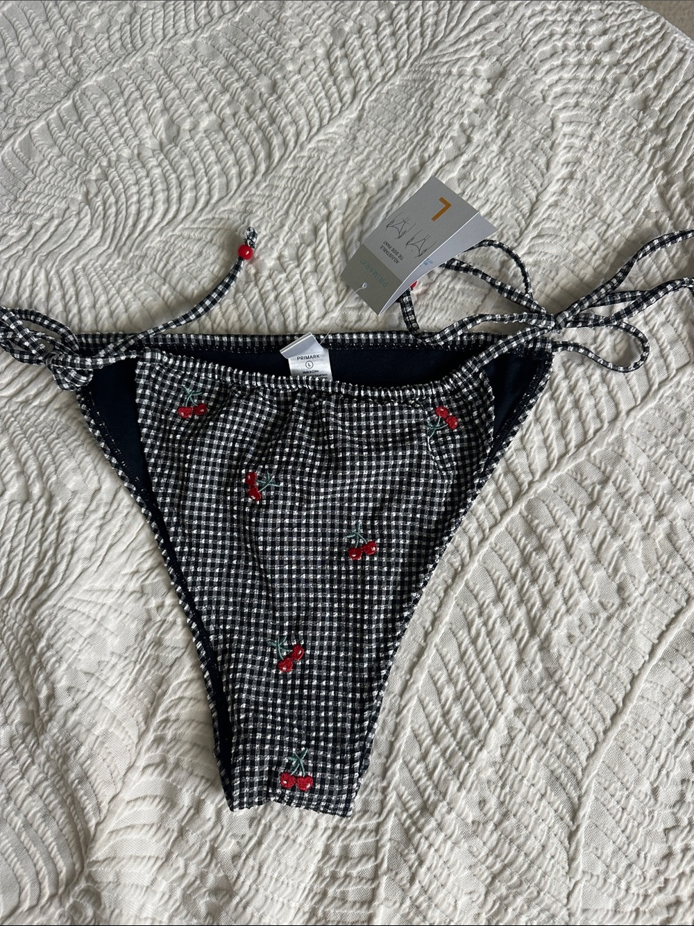 Bikini bottoms adjustable tie side pants size L NWT